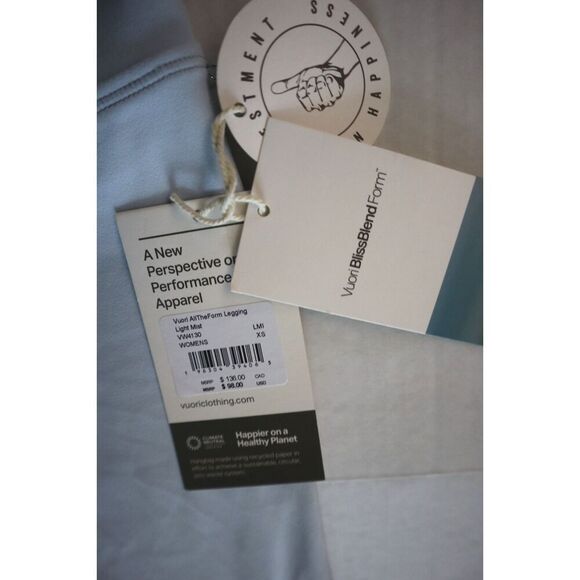 Vuori VW4130 Women's Sz XS Light Mist Blue AllTheForm Performance 7/8 Leggings - Picture 3 of 12